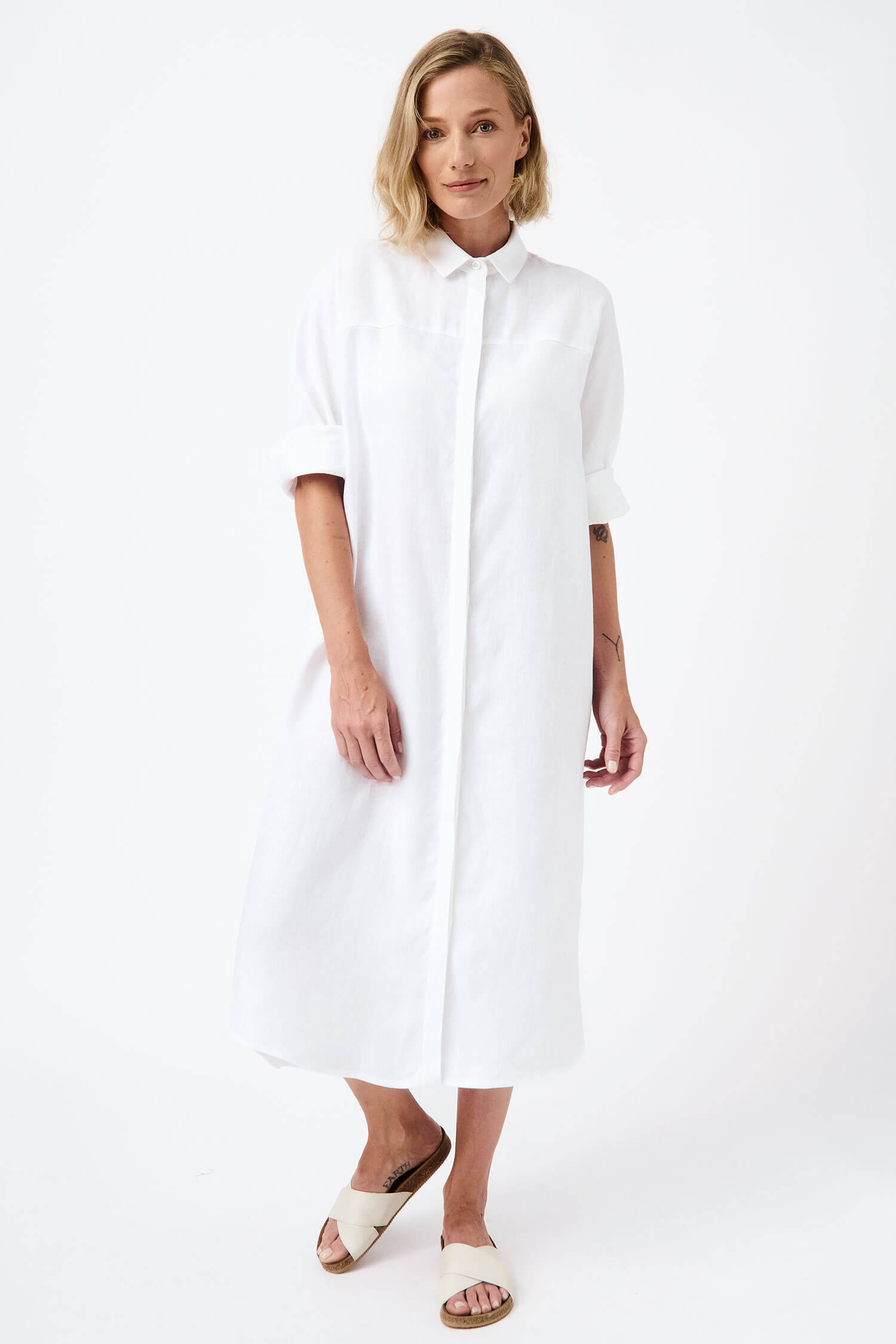 Linen long shirt dress Mila.Vert