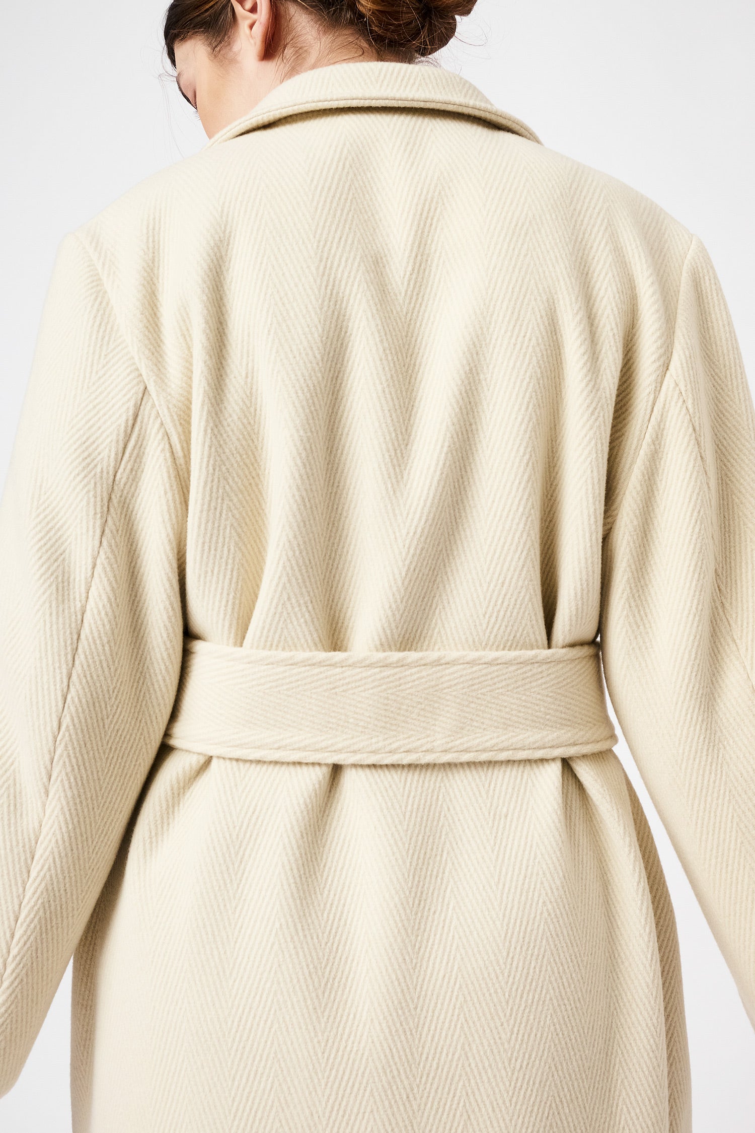 Cream wrap hotsell coat with belt