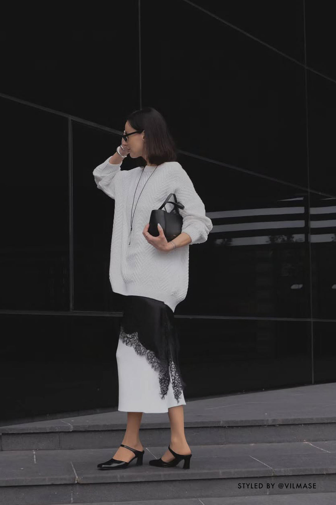 Knitted chevron sweater