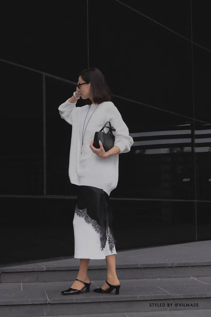 Knitted chevron sweater