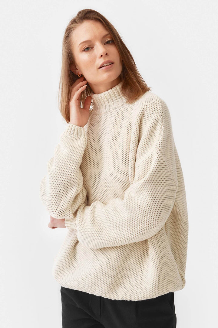 Knitted honeycomb pullover