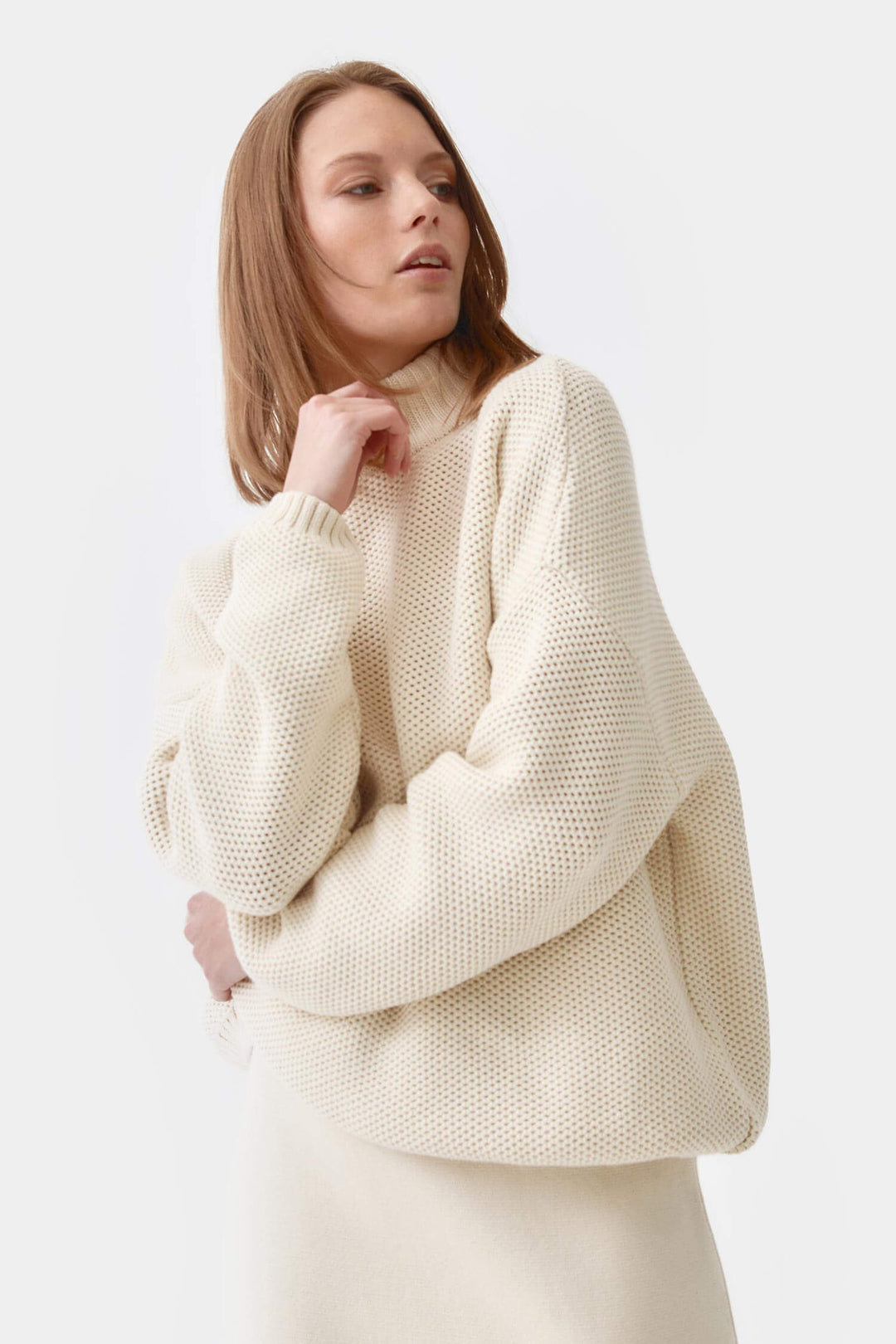 Knitted honeycomb pullover