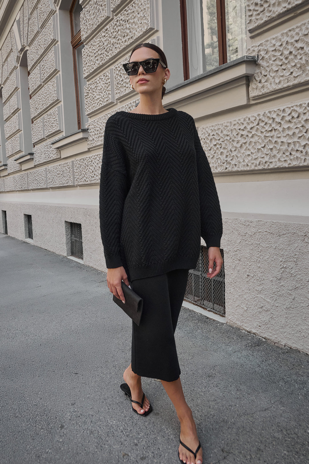 Knitted chevron sweater