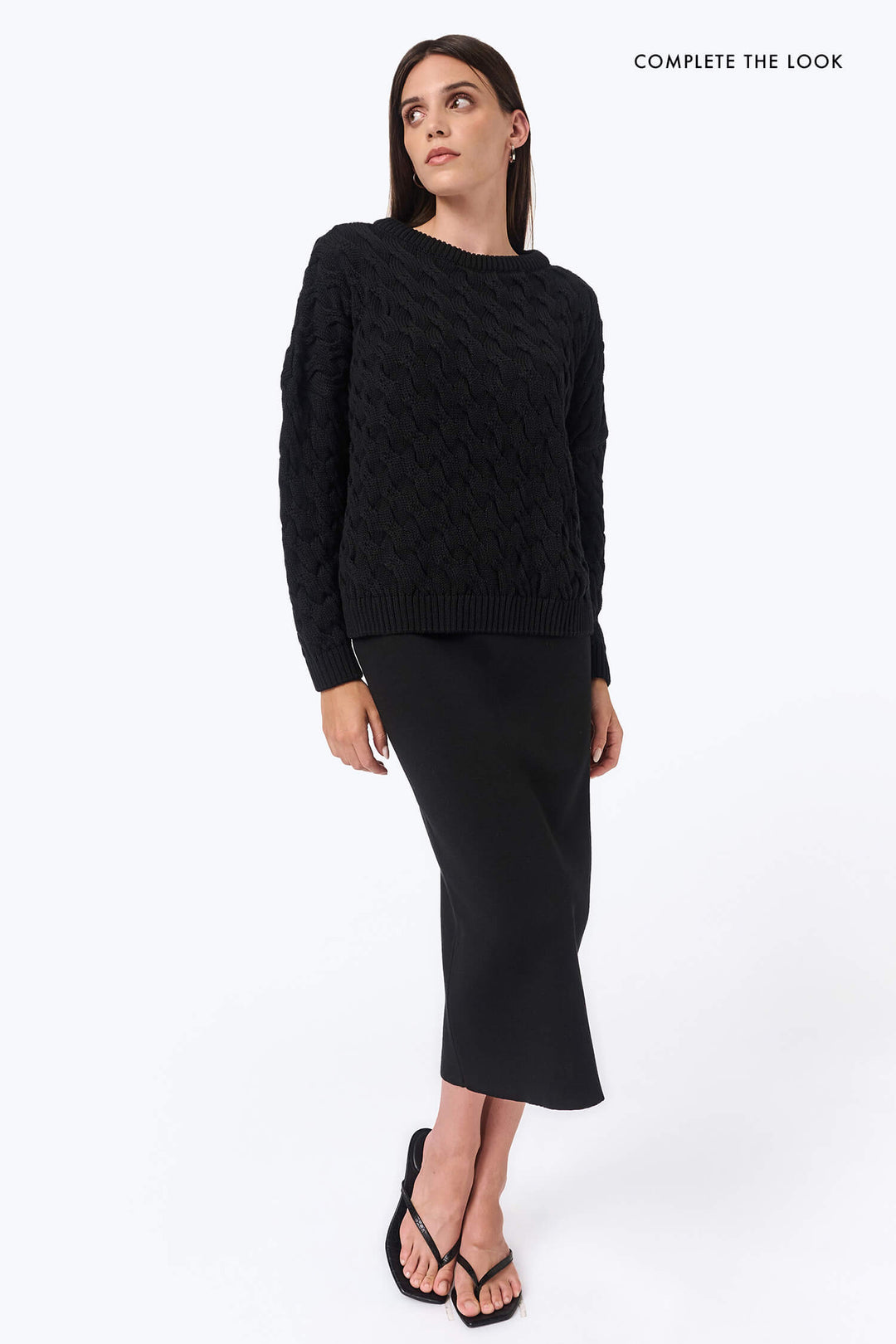 Knitted braid sweater