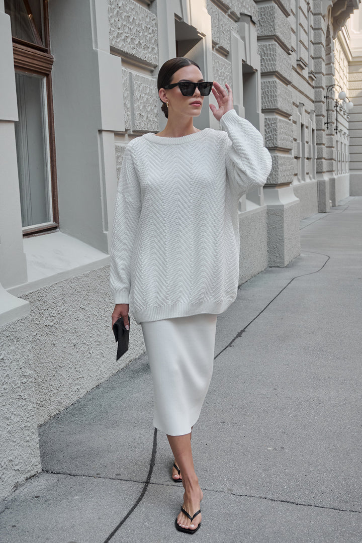 Knitted chevron sweater