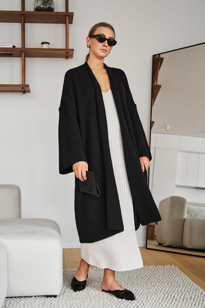 Gestrickter Pinpoint-Cardigan-Mantel