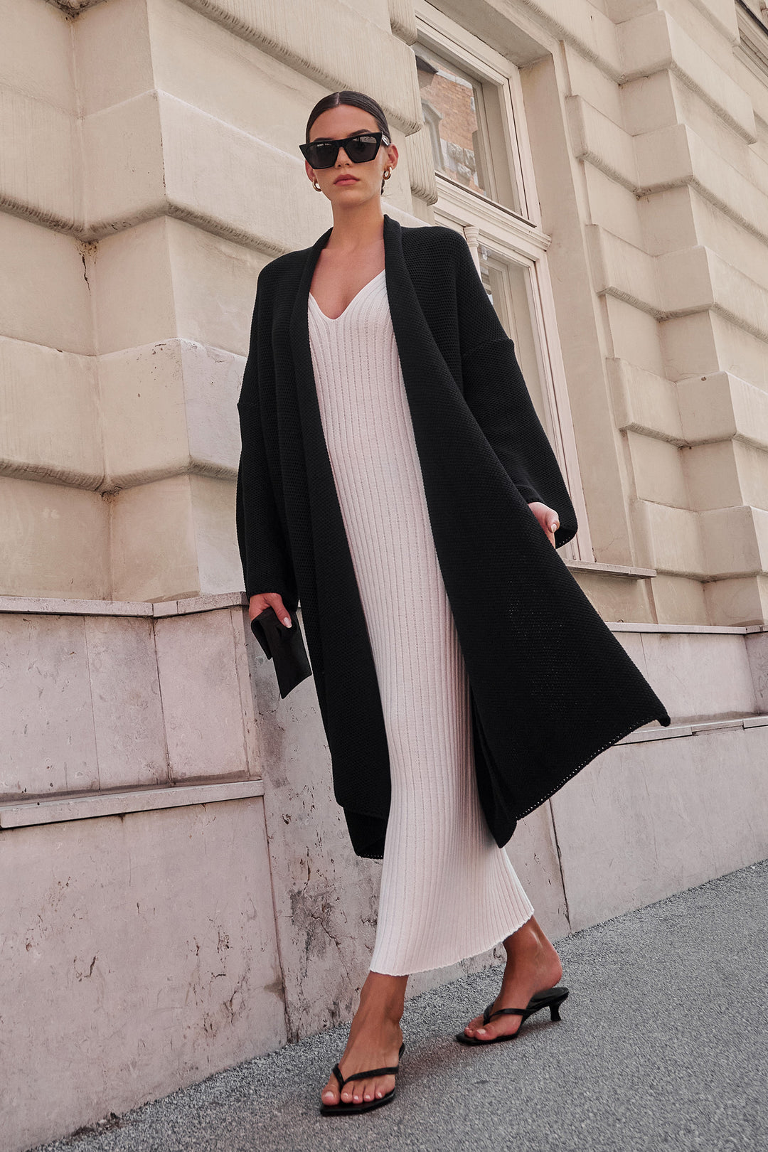 Gestrickter Pinpoint-Cardigan-Mantel