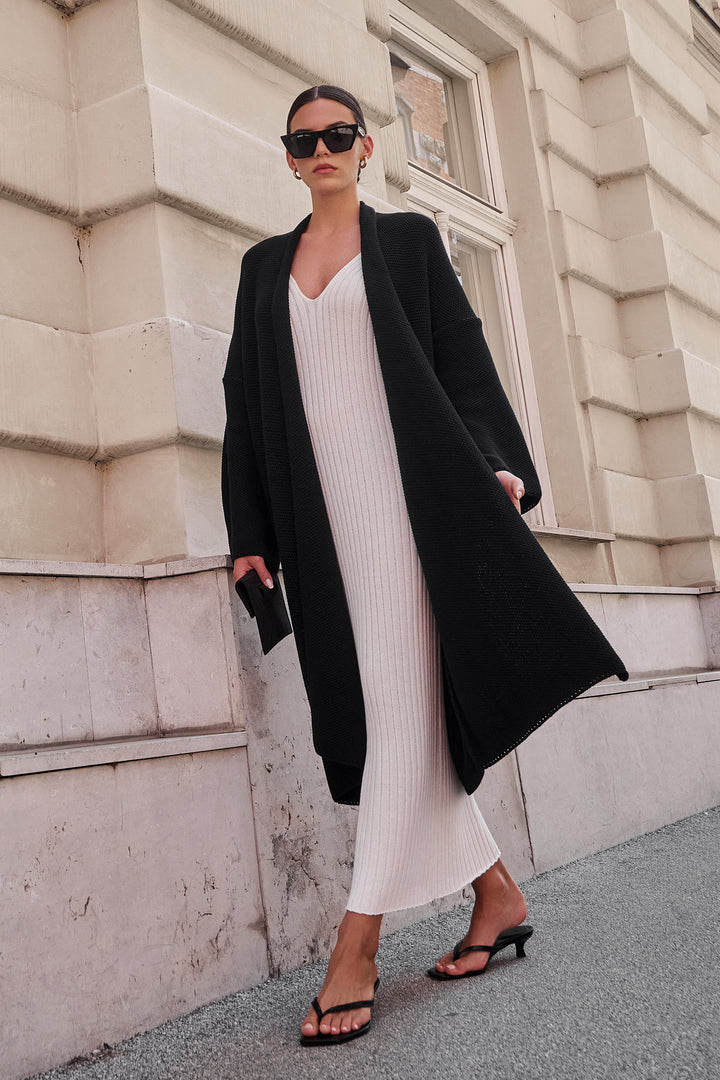 Gestrickter Pinpoint-Cardigan-Mantel