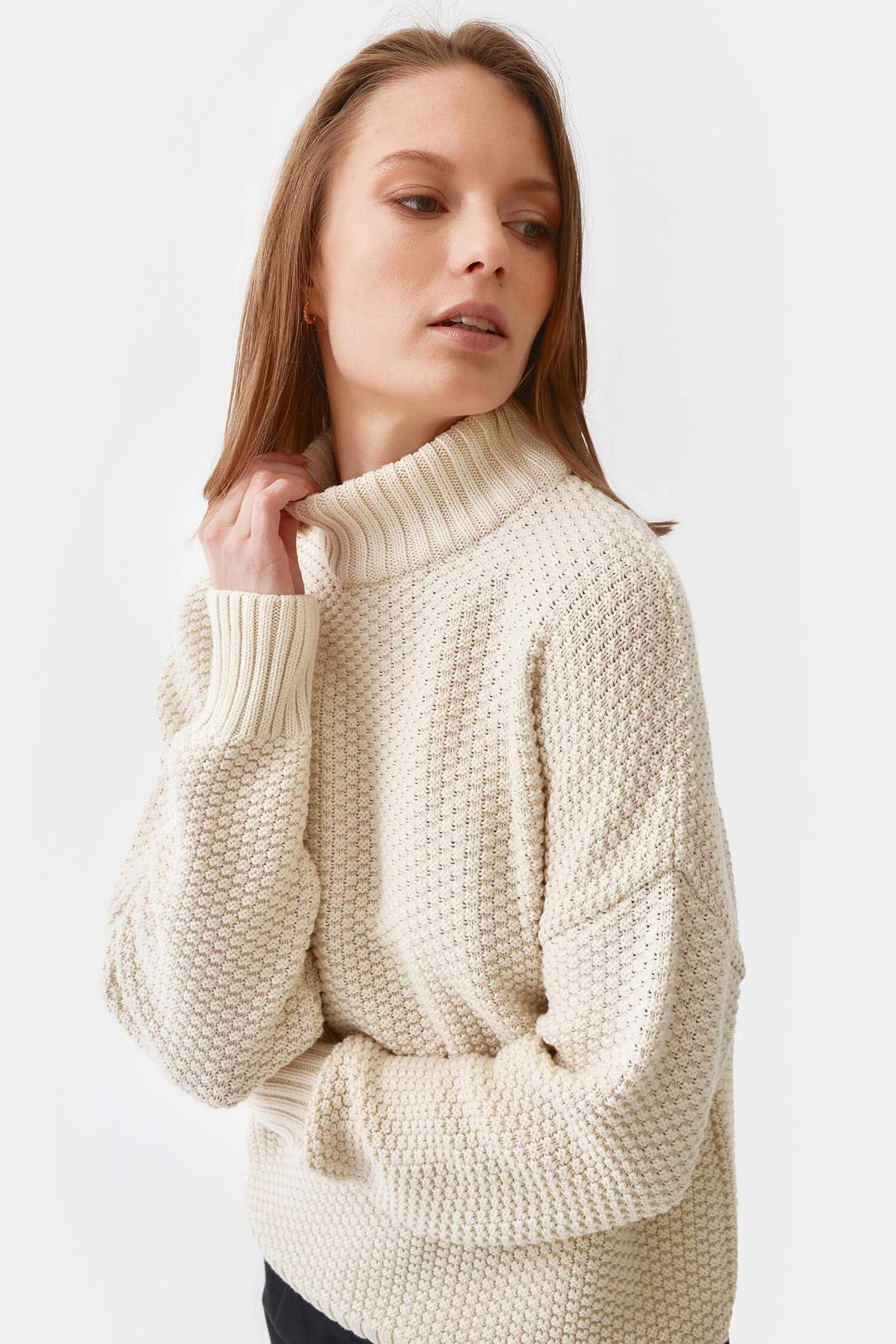 Knitted rice cubes pullover