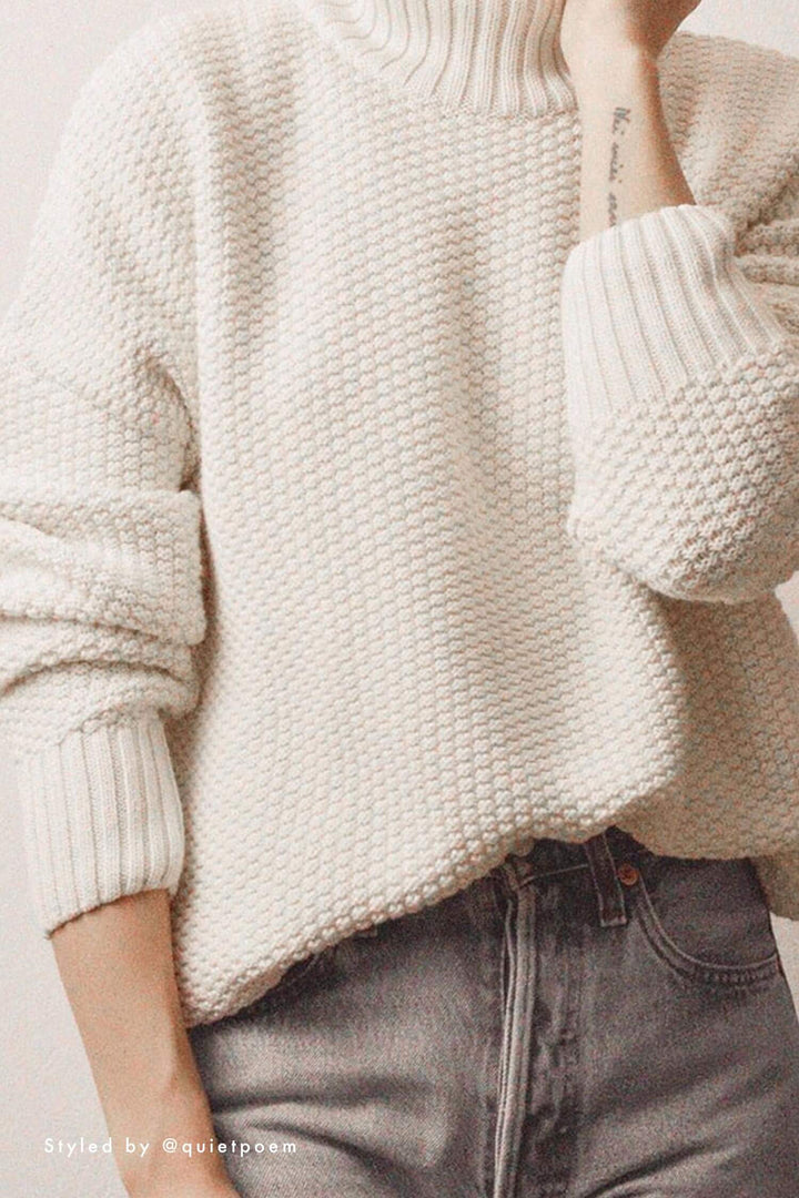 Knitted rice cubes pullover
