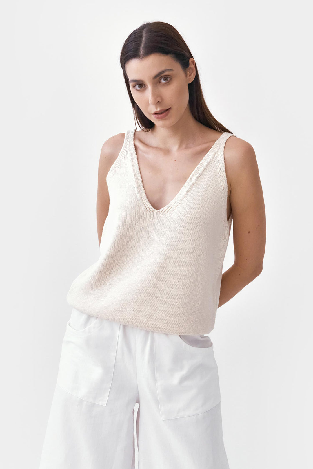 Knitted strap top