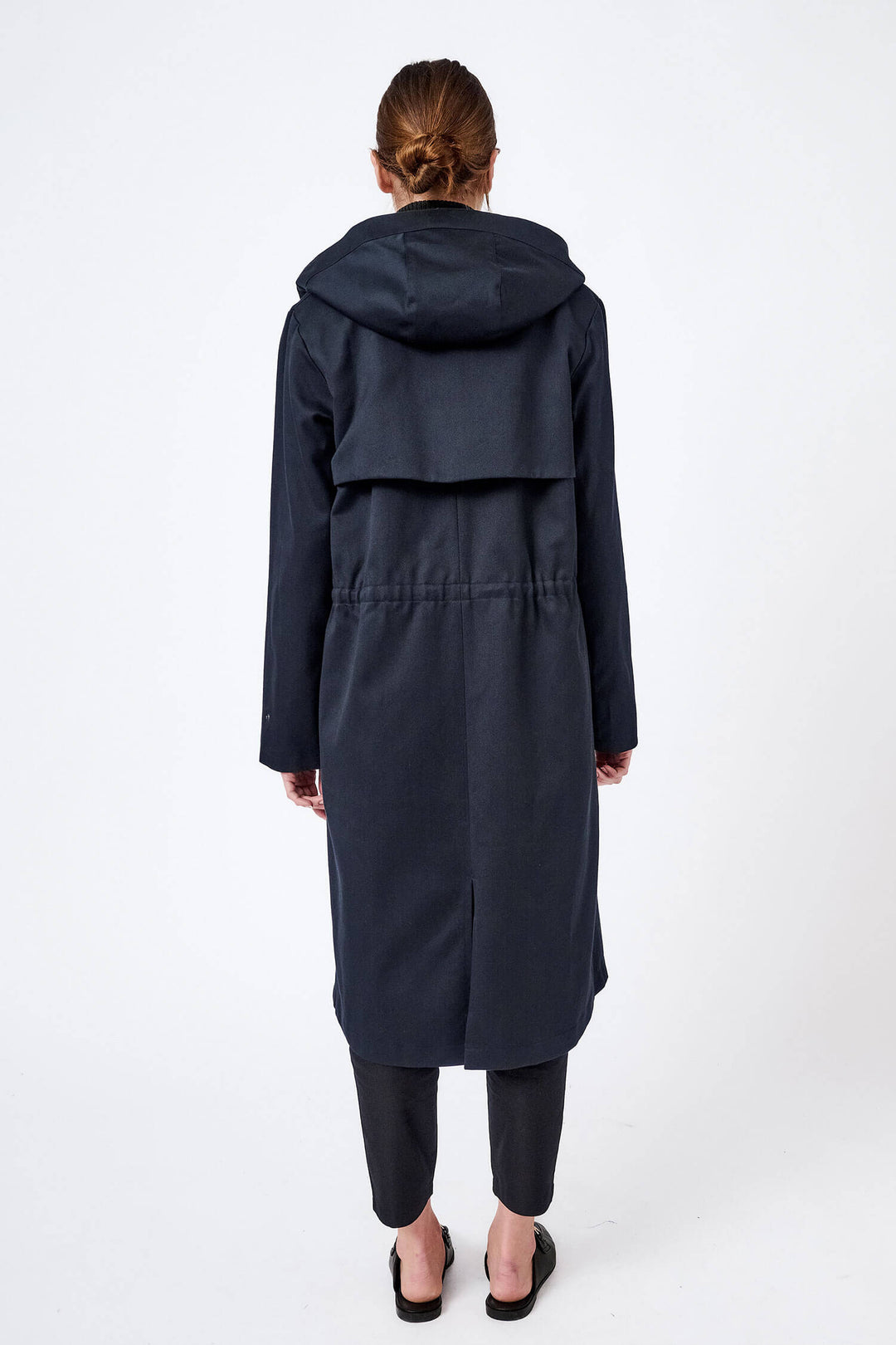 Water-resistant hooded coat