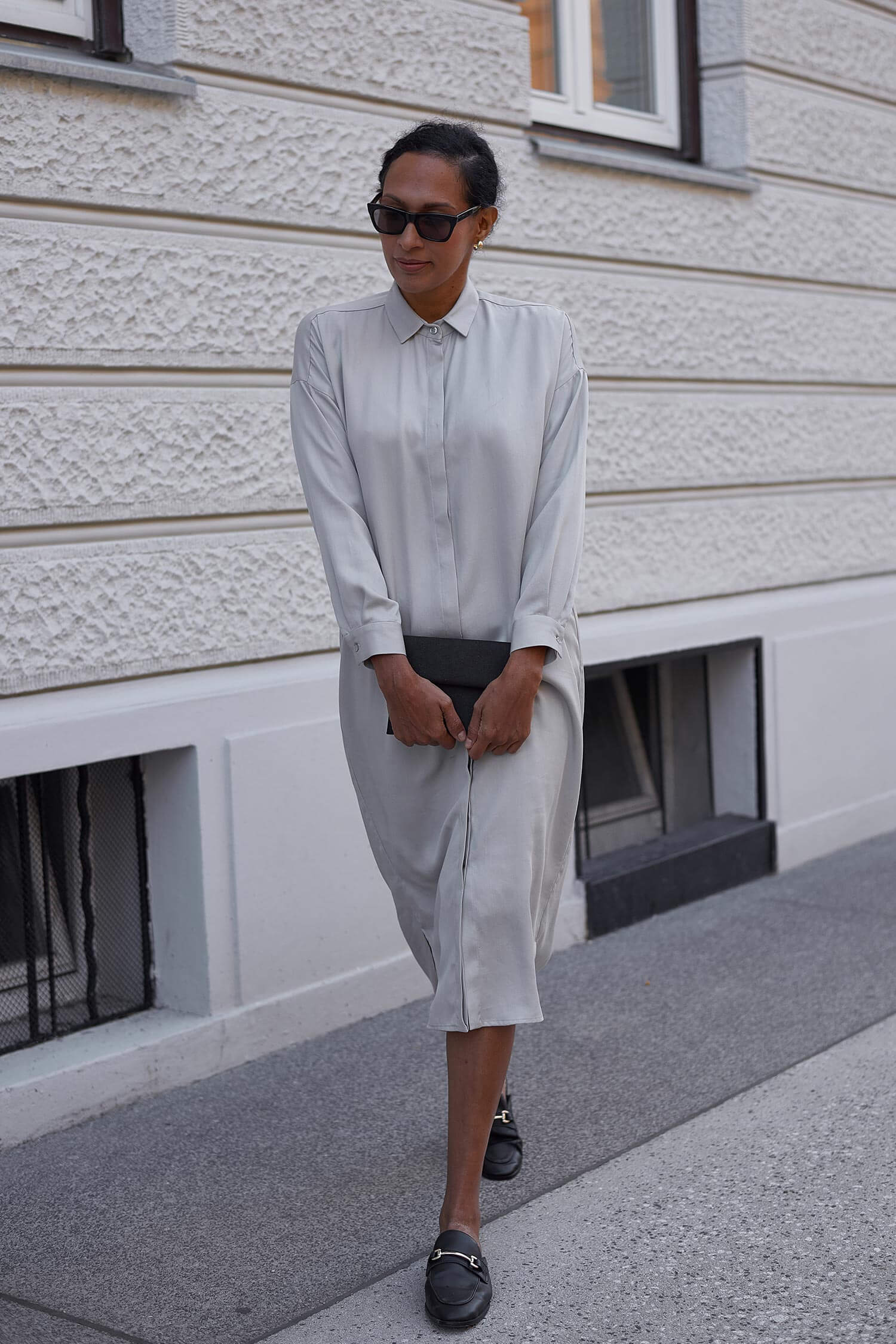 Tencel long shirt dress