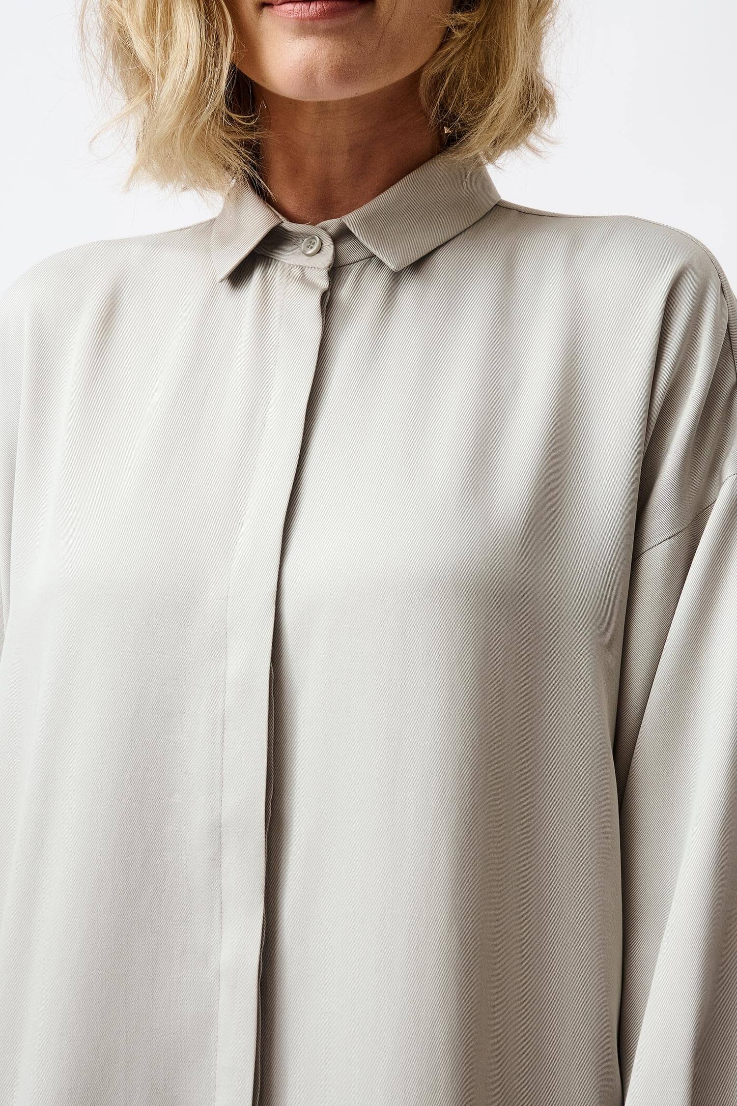 Tencel long shirt dress