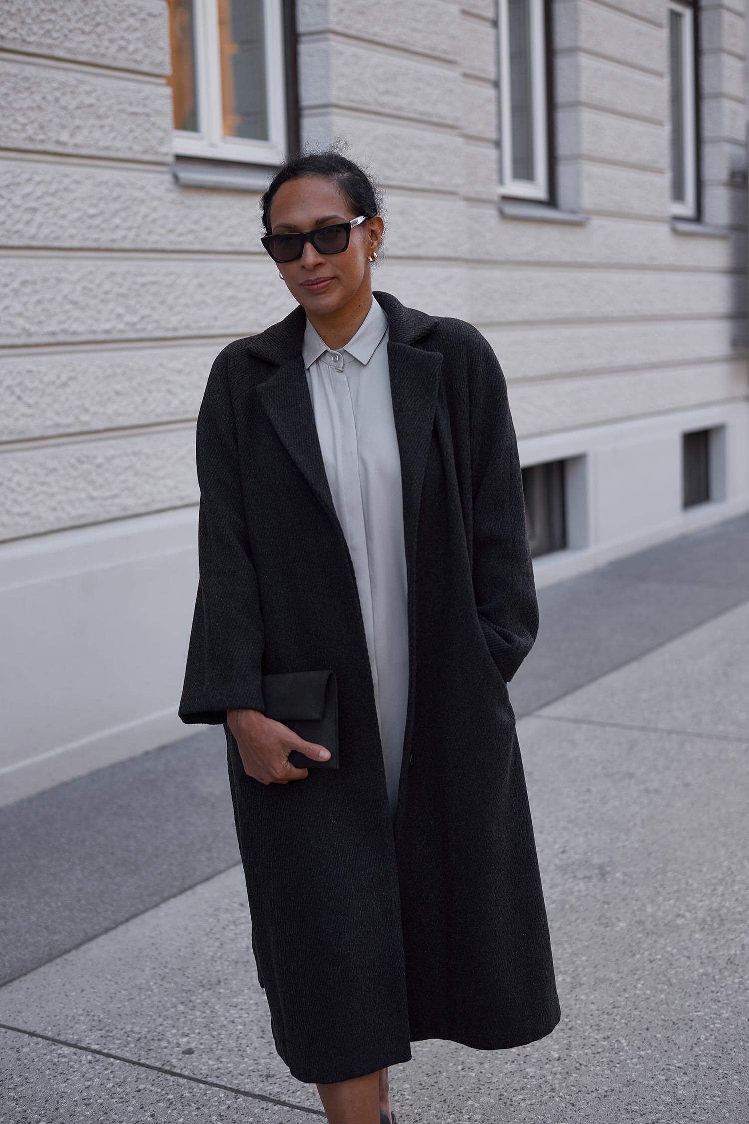Tencel long shirt dress
