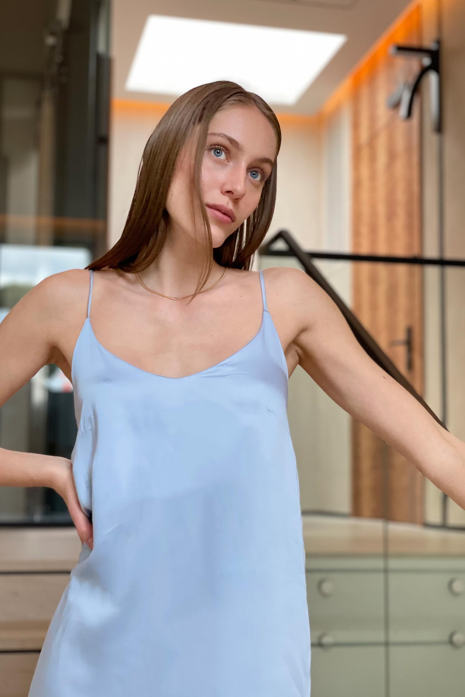 Tencel sateen slip dress