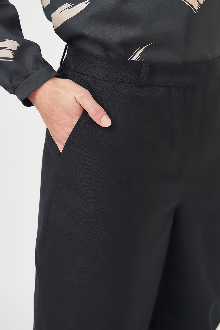 Wide-leg twill trousers