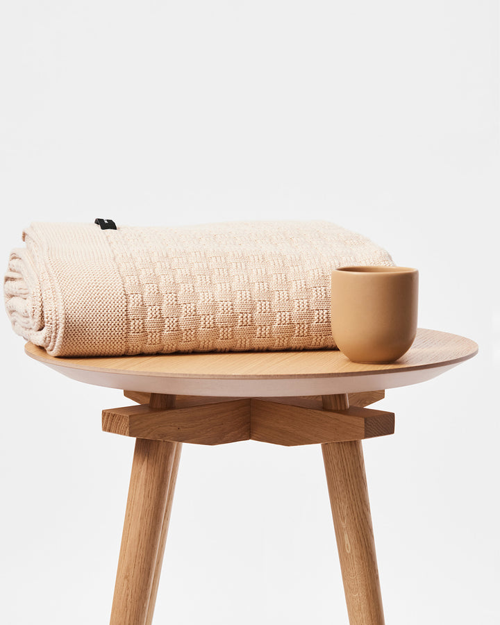 Organic cotton knitted blanket